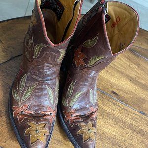 Old Gringo Brown Floral Ankle Boots